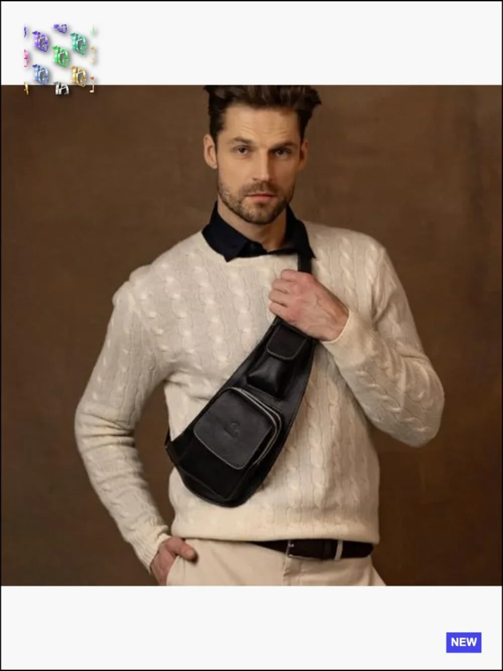 Premium Leather Sling Bag Crossbody Messenger Shoulder Bag Handmade Unisex